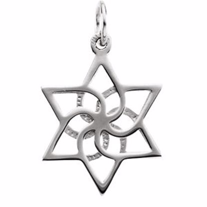 R41661:60002:P Sterling Silver 16.5x14.75mm Star of David Pendant