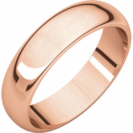 HR10:63643:P 14 K Rose 5mm Half Round Band