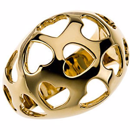 50786:101:P Fashion Dome Ring with Hearts