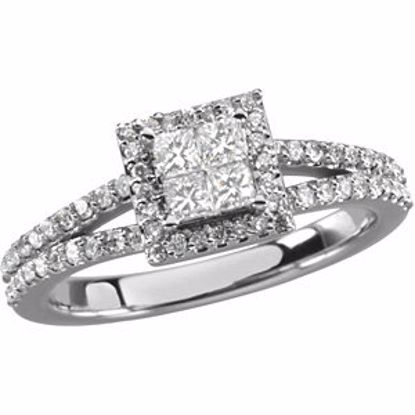 66709:101:P 14kt White 1/2 CTW Diamond Bridal Engagement Ring 