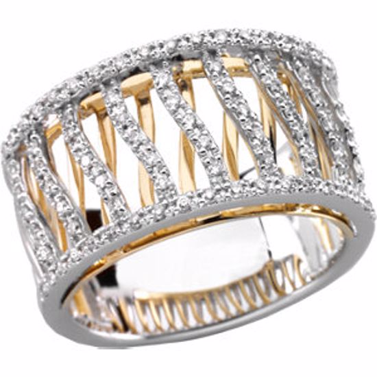 66713:101:P 14kt White & Yellow 1/3 CTW Diamond Anniversary Band Size 7