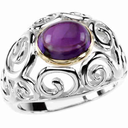 66723:71437:P Amethyst Scroll Design Ring