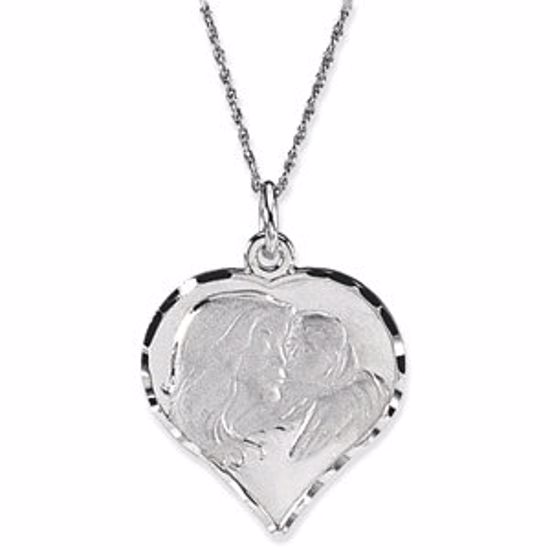 R45120:107:P Sterling Silver Heart 18" Necklace