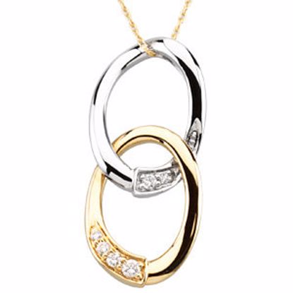 R45091:60002:P 14kt White & Yellow Journey of Marriage Pendant with Chain & Box