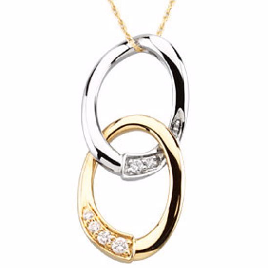 R45091:60002:P 14kt White & Yellow Journey of Marriage Pendant with Chain & Box