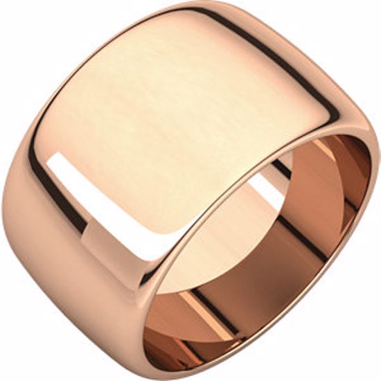 HR6:63642:P 14kt Rose 12mm Half Round Wedding Band
