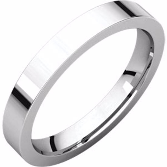 FIR8:224560:P 10kt White 3mm Flat Comfort Fit Band