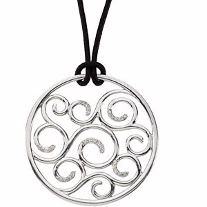 66813:84375:P Sterling Silver 1/6 CTW Diamond Pendant on 18" Leather Cord