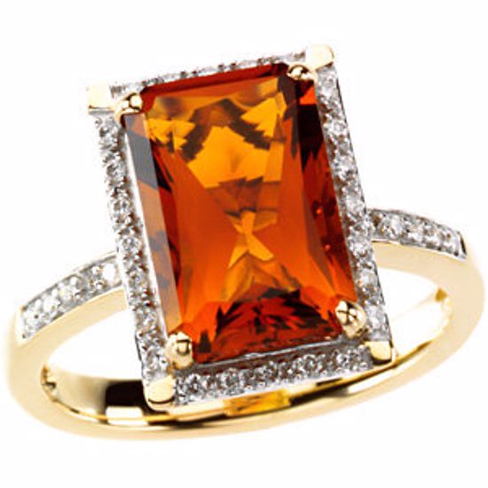 66863:60001:P Madeira Citrine & Diamond Halo-Style Ring