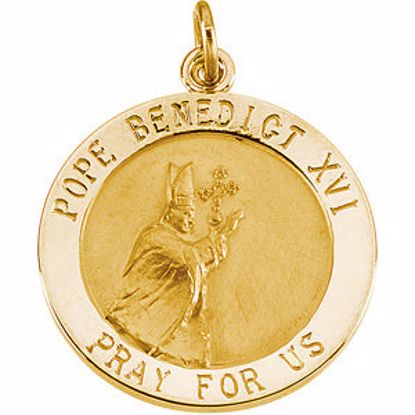 R45142:60002:P 14kt Yellow 18.5mm Round Pope Benedict Medal