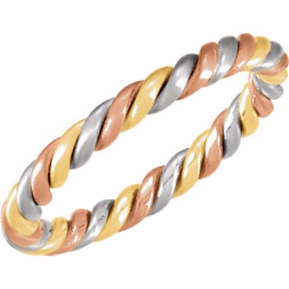 50822:60003:P 14kt White , Rose & Green 2.5mm Tri-Color Band Size 6