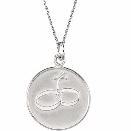 R45106:1000:P Sterling Silver 20mm Loss of a Spouse 18" Necklace with Box