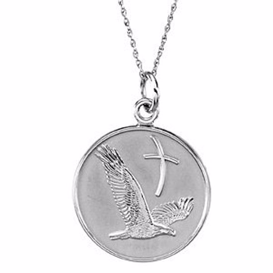 R45112:1000:P Sterling Silver 20mm Overcoming Difficulties 18" Necklace with Box