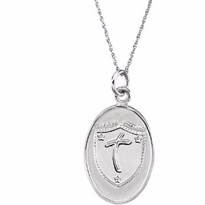 R45113:1000:P Sterling Silver 21x15.2mm Tragic Event 18" Necklace with Box