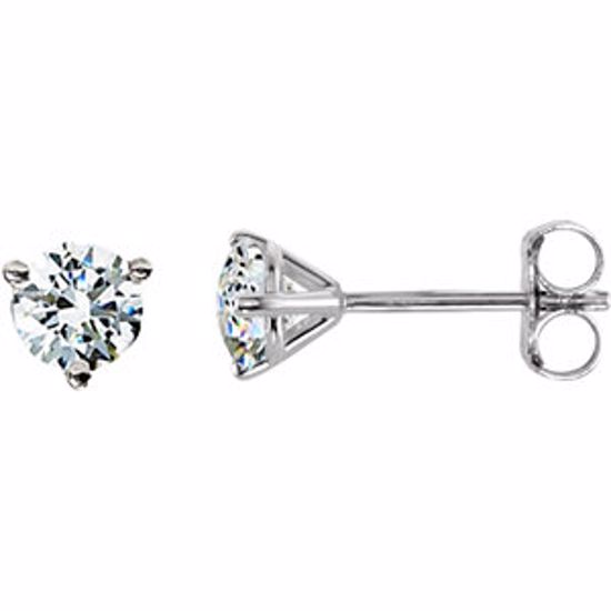 23578M:101:P Charles & Colvard Moissanite® 3-Prong Stud Earrings