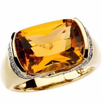 66889:101:P Citrine & Diamond Accented Ring
