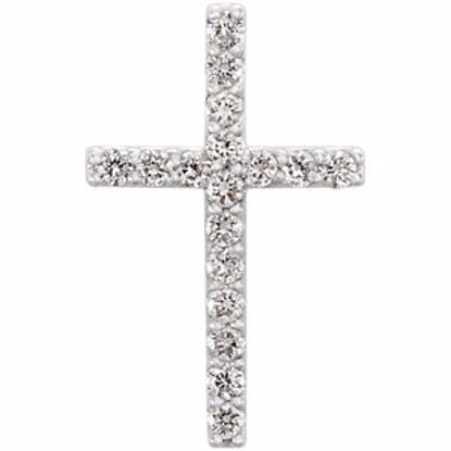 R42157D:100005:P Platinum 1/6 CTW Petite Diamond Cross Pendant