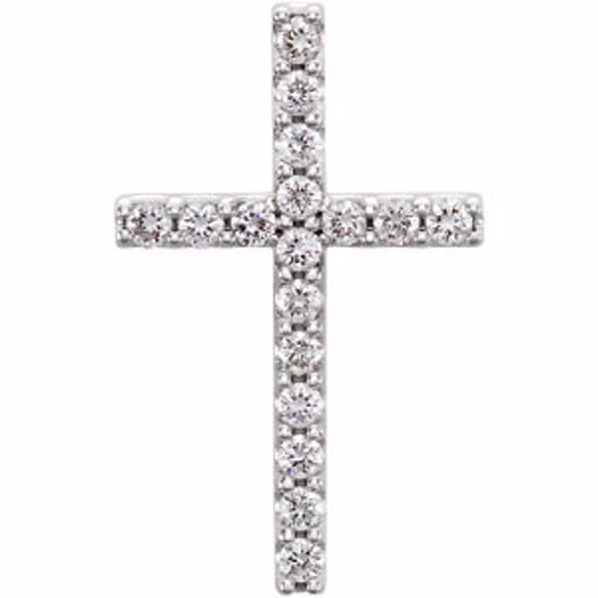 R42157D:100010:P Platinum 1/3 CTW Petite Diamond Cross Pendant