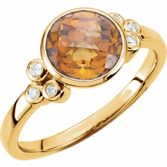 66939:101:P Citrine & Diamond Accented Ring