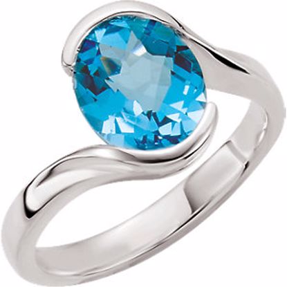 67006:100000:P Sterling Silver 10x8mm Checkerboard Swiss Blue Topaz Ring