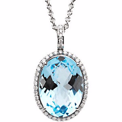 66962:102:P 14kt White 3/8 CTW Diamond & Sky Blue Topaz Necklace