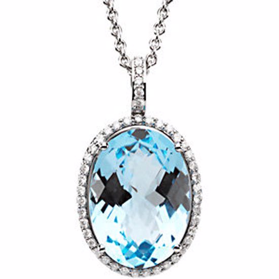 66962:102:P 14kt White 3/8 CTW Diamond & Sky Blue Topaz Necklace