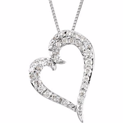 67018:101:P 14kt White 1/4 CTW Diamond Heart 18" Necklace