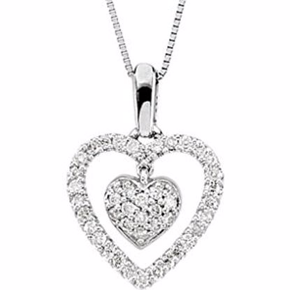 67020:101:P 14kt White 1/4 CTW Diamond Heart Necklace