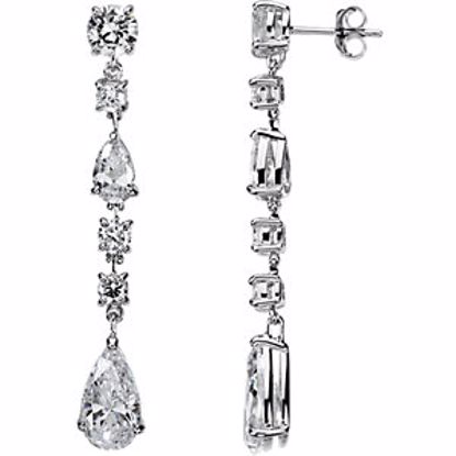 66981:60003:P Sterling Silver Cubic Zirconia Earrings