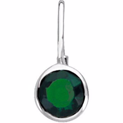 67053:123:P Sterling Silver May Birthstone 12.5x5.75mm Hook Charm/Pendant