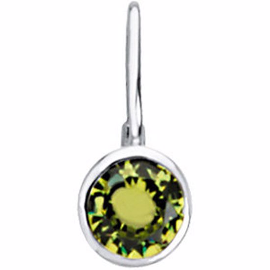 67053:113:P Sterling Silver August Birthstone 12.5x5.75mm Hook Charm/Pendant