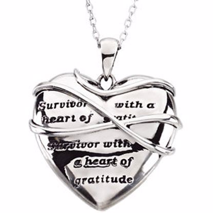 R45168:600010:P Survivor with a Heart of Gratitude Necklace