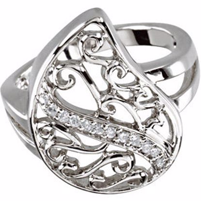 R43044:60002:P Sterling Silver Comfort Tear Ring Size 6