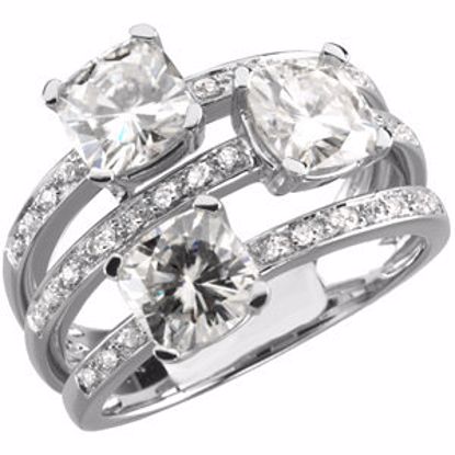 67068:66255:P Charles & Colvard Moissanite® & Diamond Right-Hand Ring