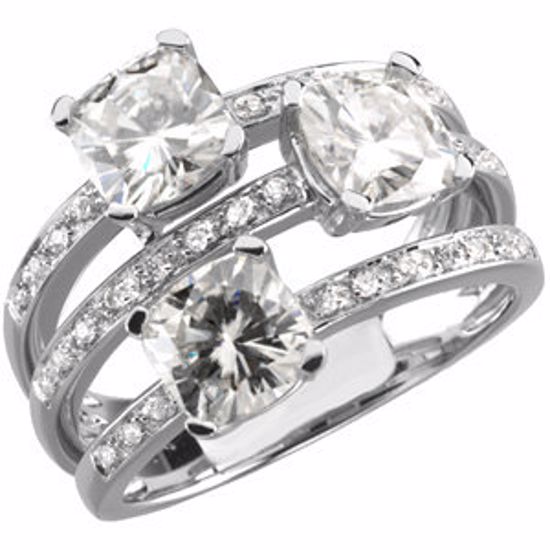 67068:66255:P Charles & Colvard Moissanite® & Diamond Right-Hand Ring