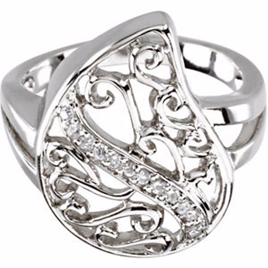 R43044:600020:P Sterling Silver Comfort Tear Ring Size 6