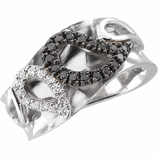 69168:60001:P Sterling Silver & 14Kt White 1/4 CTW Diamond Paisley Design Ring