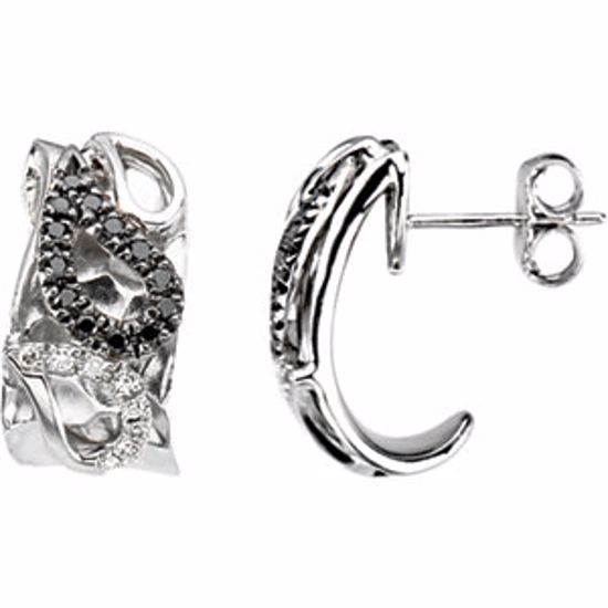 69169:60001:P Sterling Silver & 14kt White 1/3 CTW Diamond Paisley Design Earrings