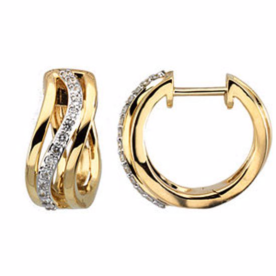 67097:60001:P 14kt Yellow 1/5 CTW Diamond Hoop Earrings