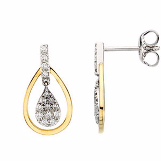 67098:60001:P 14kt Two-Tone 1/4 CTW Diamond earrings