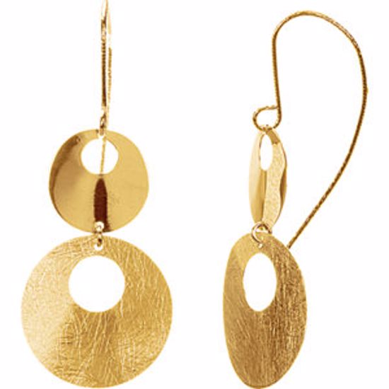 84454:106:P 14kt Yellow Circle Fashion Earrings