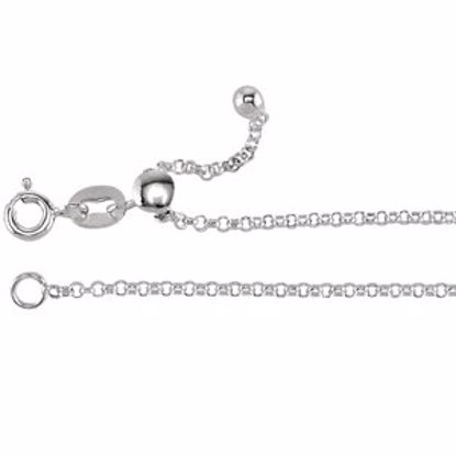 CH899:101:P Sterling Silver Adjustable Rolo Chain 1.5mm 