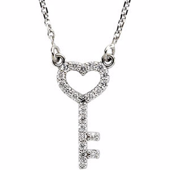 67071:84403:P 14kt White 1/8 CTW Diamond 16" Necklace