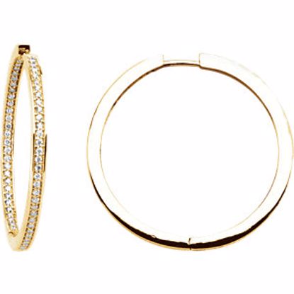 67153:105:P 14kt Yellow 5/8 CTW Diamond Inside/Outside Hoop Earrings