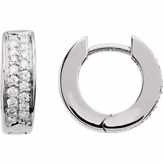 67156:103:P 14kt White 1/3 CTW Diamond Hoop Earrings