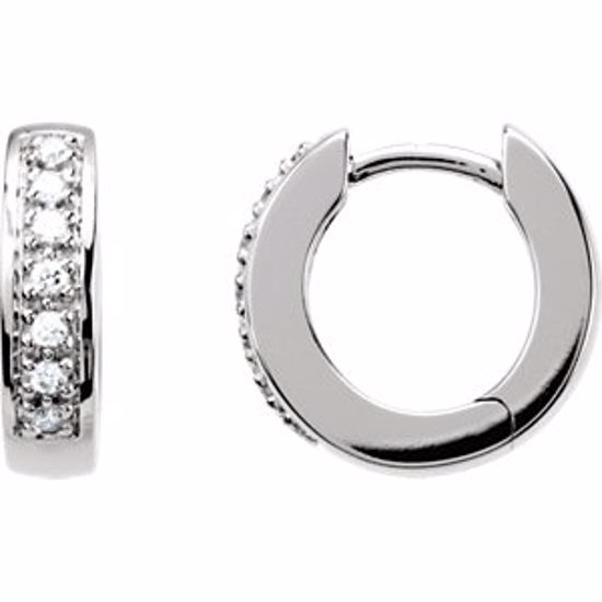 67158:105:P 14kt White 1/6 CTW Diamond Hoop Earrings