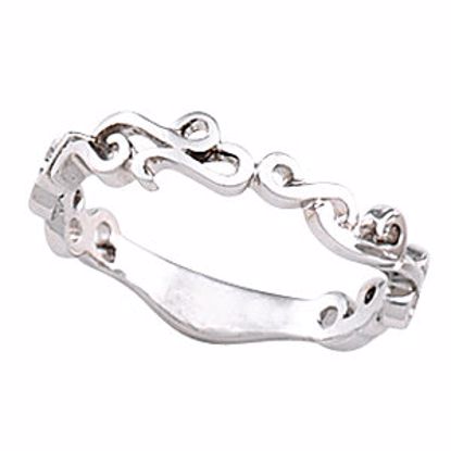 10663:79523:P 14kt X1 White 4mm Scroll Design Band