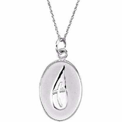 R45117:1020:P 14kt White 21x15.2mm Loss of a Friend 18" Necklace with Box