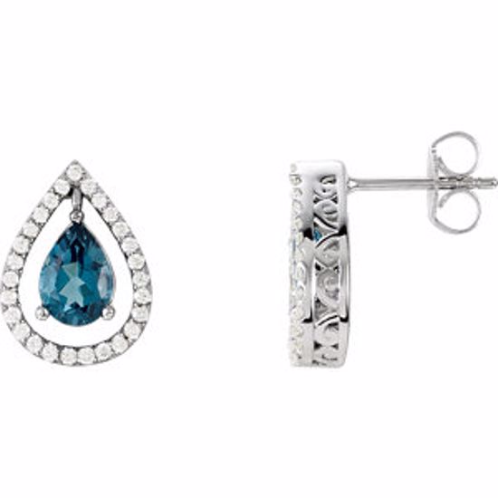 67177:60001:P London Blue Topaz & Diamond Earrings