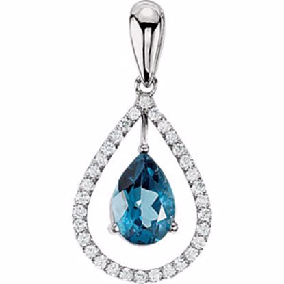 67178:60001:P London Blue Topaz & Diamond Pendant